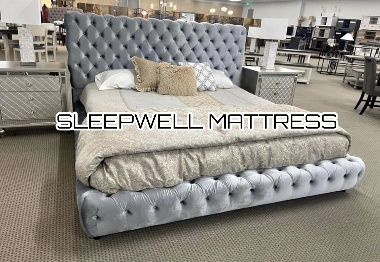 New King Bed Frame With Mattress
