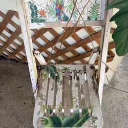Painted chair parrot-used as plant stand not sitting!