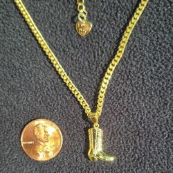 Necklace, Boot, Western, Cowboy, Cowgirl, Pendant, Charm 
