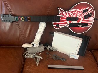 Nintendo Wii guitar hero set