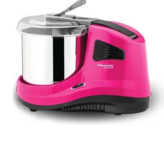 Peerless 3-Stone Wet Grinder with Atta Kneader & Coconut Scraper, 2-Liter, 110V for USA & Canada, Pink
