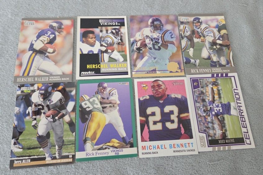 Lot of 8 Minnesota Vikings Running Backs NFL Football Cards