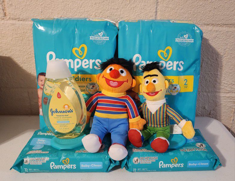 Pampers Swaddlers Baby Diapers Wipes Bundle Size 2