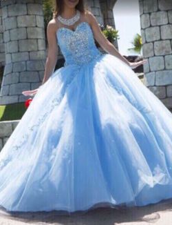 Baby blue Quinceanera ball gown dress