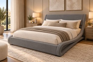 Full bed Upholstered Sleigh Bed Frame with Adjustable Headboard, Grey
Low Profile Modern Platform Sleigh Design, Ergonomic and Adjustable Headboard, E