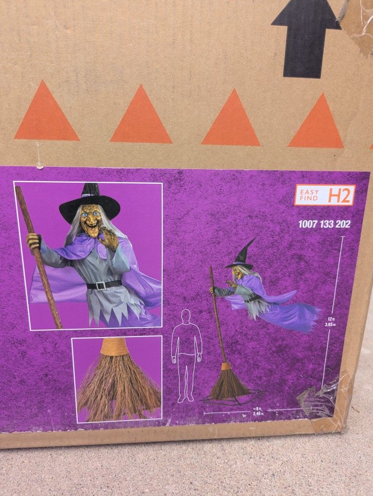 Home Depot Halloween 12 Foot Moonlit Magic Hovering Witch Animatronic 2022