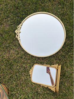 Large Vintage Mirror with mini vanity mirror