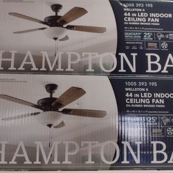 44" Led Ceiling Fans With Light Kit In Oiled Rubbed Bronze Finished 