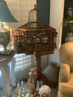 Wooden Decor Birdcage with Stand
