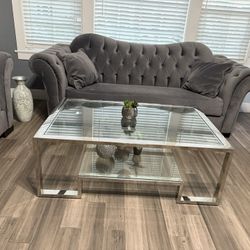 Elegant Gray Living Room Sofa Set for Sale 