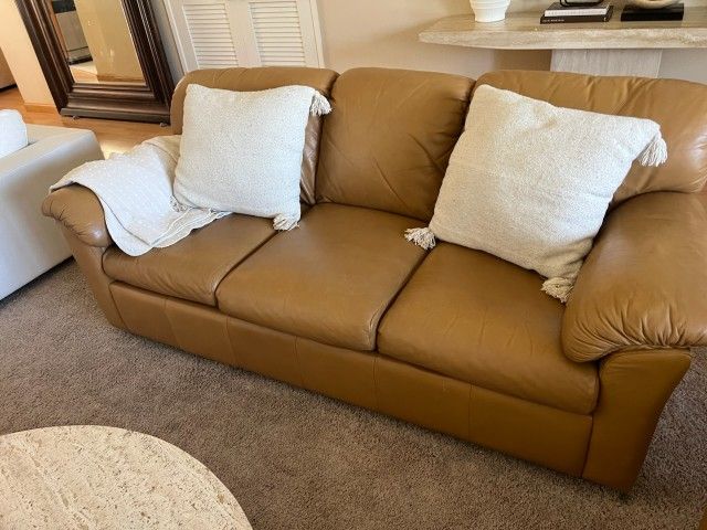 leather couch and love seat