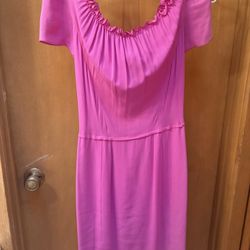 Nina Ricci Fuchsia 100% Silk Dress EU Size 38, US 6