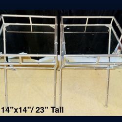 Side Glass Silver Tables (2)