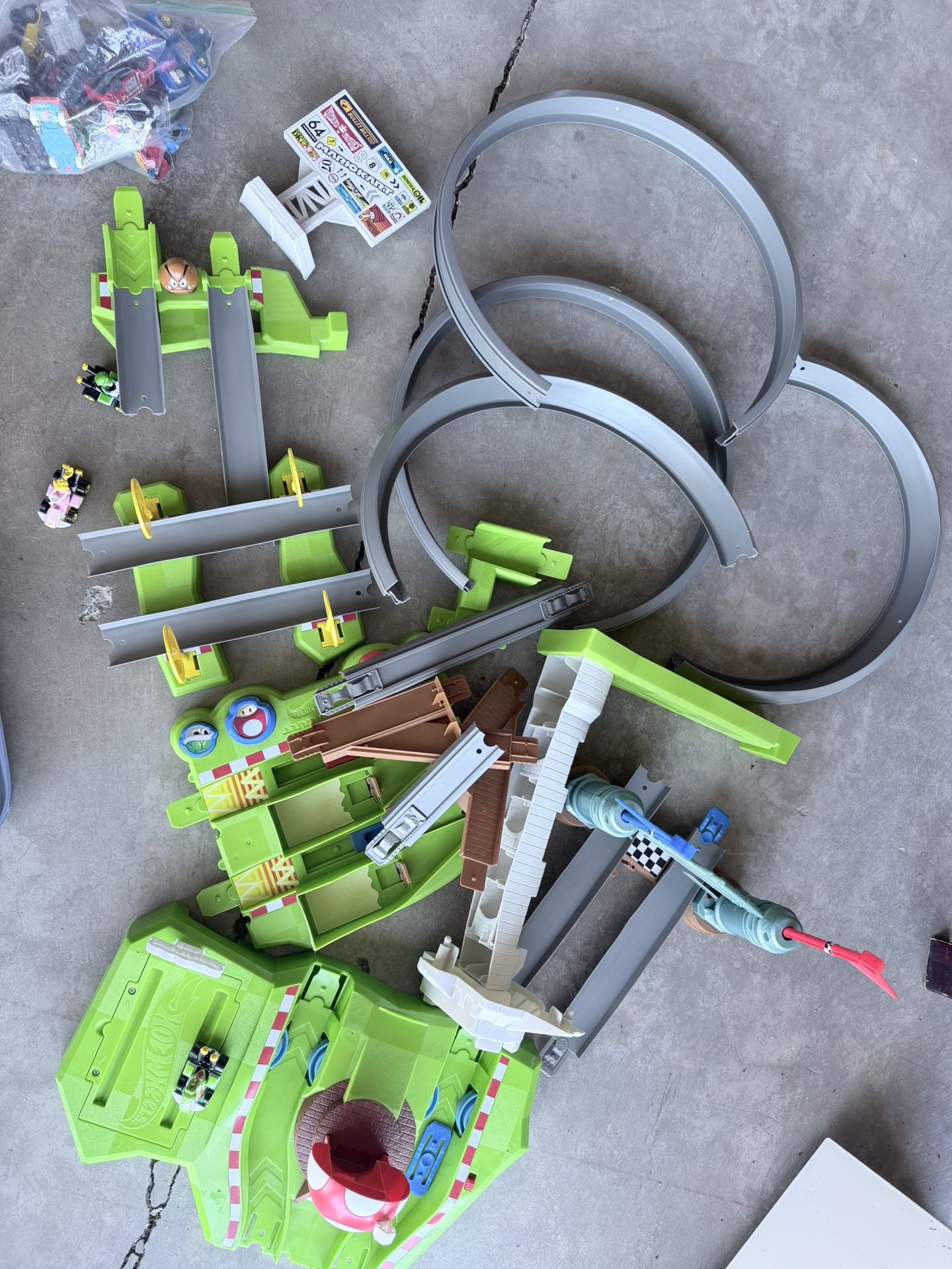 Various Hot Wheels Tracks And Cars