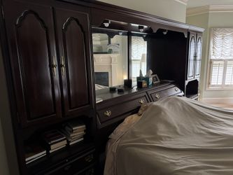 Solid Cherry Wood Pier Group With Dimmer Lighting, And Storage