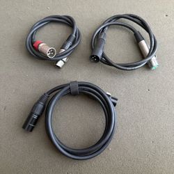 (Set of 3) XLR M-F CABLES, (2) 3ft and (1) 6ft