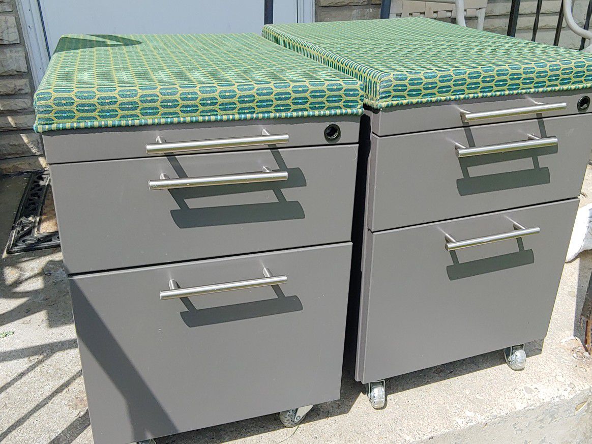 2-Vasagle 2-Drawer File Cabinet, Metal Filing Cabinet