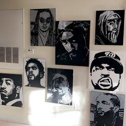 Black And White Painting Of Rappers 