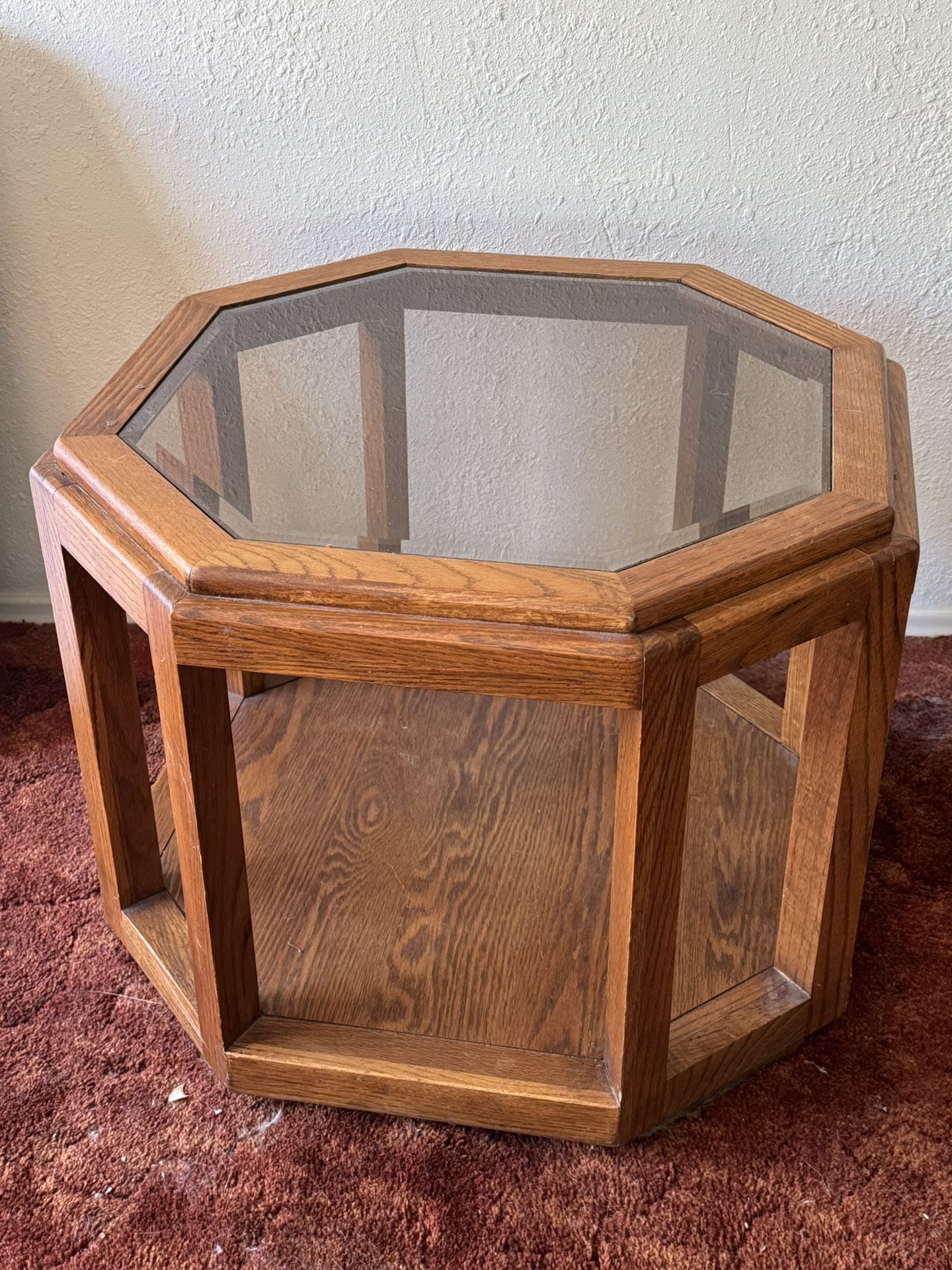 Octagonal Glass Top Table