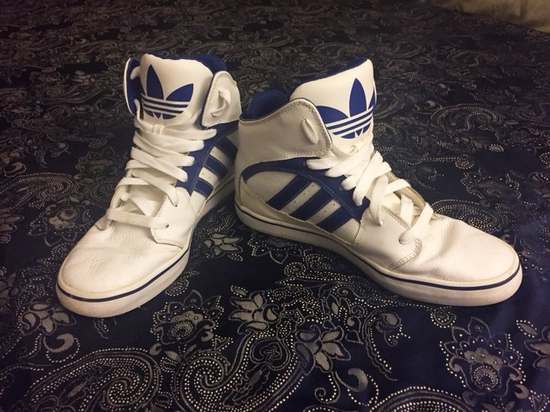 Adidas Men’s High Top Sneakers Size 10 White Blue EW 791002 05/10 for ...