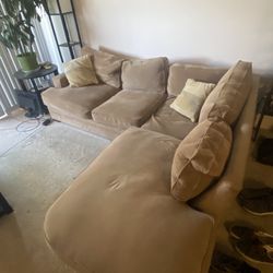 Sectional light brown couch