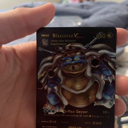 Pokemon Blastoise VMAX Gold Foil Card HP 350 Fan Art NM/ MINT