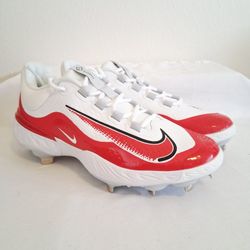 Nike Alpha Huarache Elite 4 Low Red Metal Baseball Cleats 