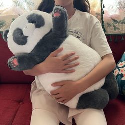 24in Standing Polar Bear Panda Doll Plush Toy Stuffed Fluffy Giant Animal Children Sleeping Hug Companion Birthday Gift For Kids  