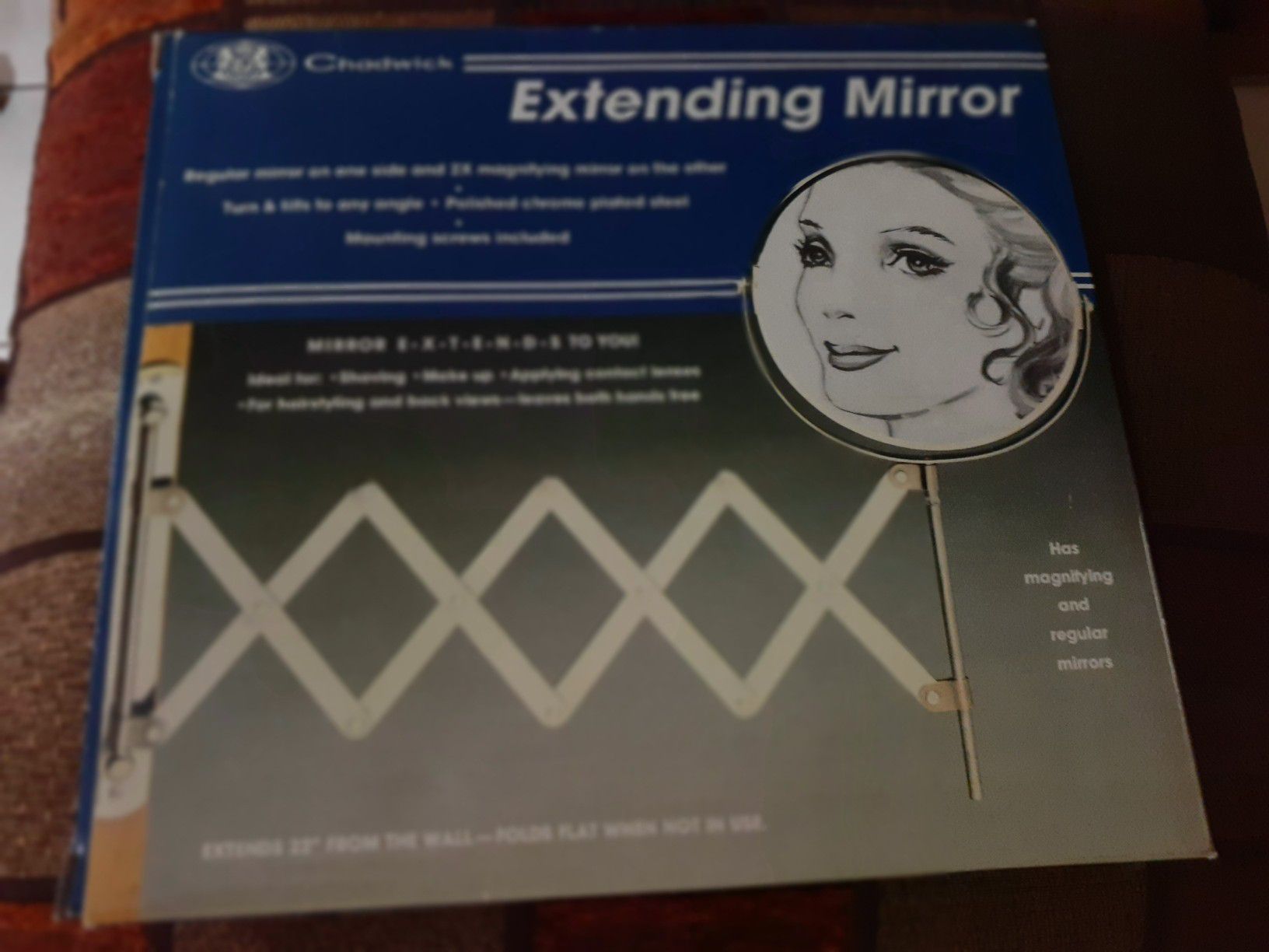 CHADWICK EXTENDING MIRROR OPEN BOX NEVER USED.