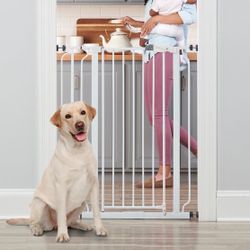 Regalo Pet Products Easy Step Extra Tall Walk-Through Dog Gate, White