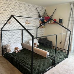 Double Twin House Bed Frame (Canopy Bed)