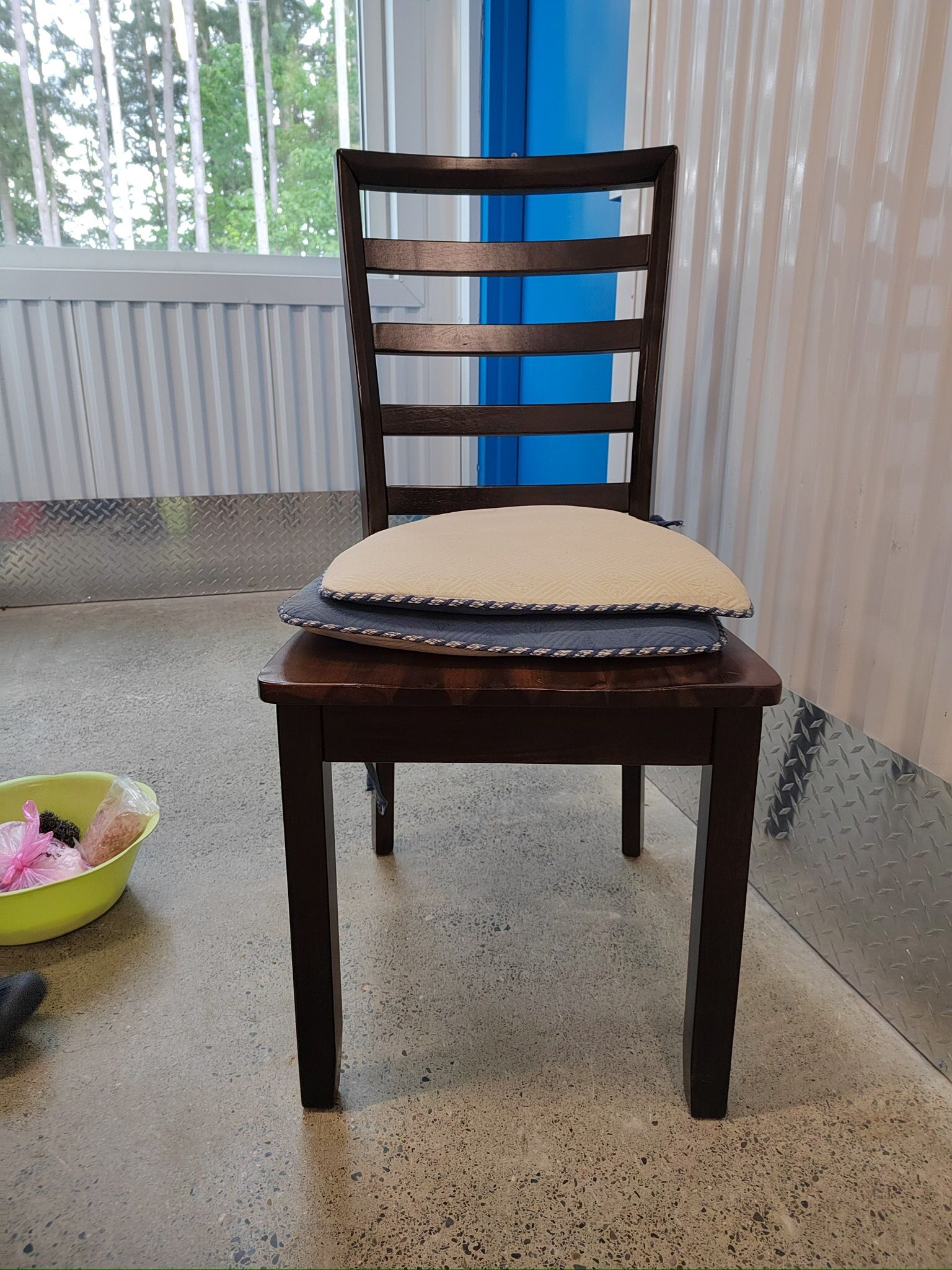 Wooden Chair With Two Cushions $40