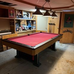 8’ Slate Pool Table