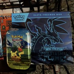 Pokémon TCG Fresh Buy: Mega Phantasmal Flames Elite Trainer Box, Pikachu Tin, Booster Pack  