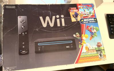 Nintendo Wii Black Console Bundle Box