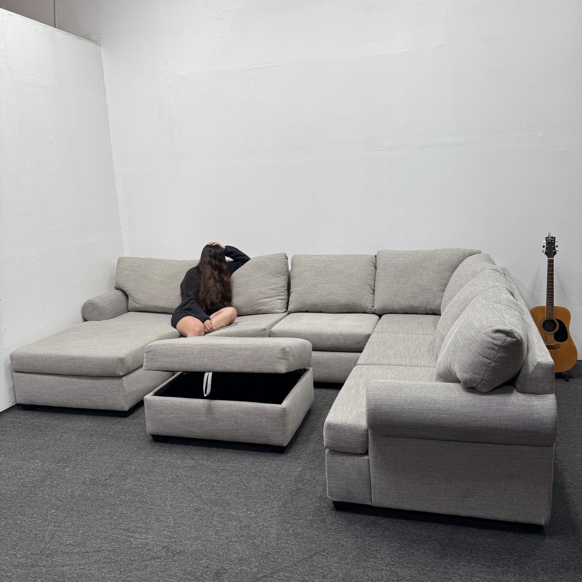Light Gray Sectional U Couch