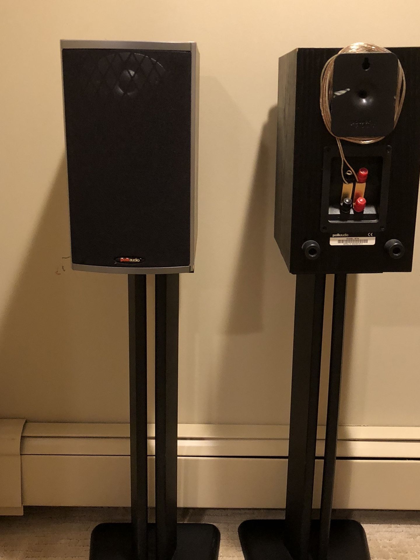 Pair Of Polk Audio Speakers Model RT i4 W/stands