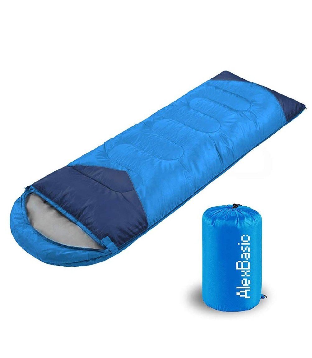 AlexBasic Camping Sleeping Bags for 4 Season, Lightweight Waterproof for Adults & Kids, Traveling, Hiking, 86.6in x 29.5in