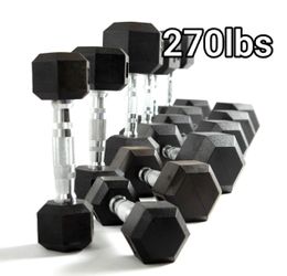 Brand New In Box 10-35lbs Rubber Hex Dumbbells set 270lbs total. FIRM PRICE