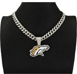 Denver Broncos chain and pendant