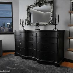 Matte Black Solid Wood Dresser