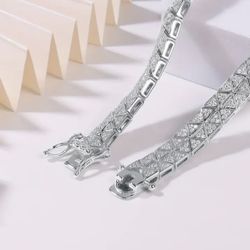 Moissanite Triangular Tennis Bracelet