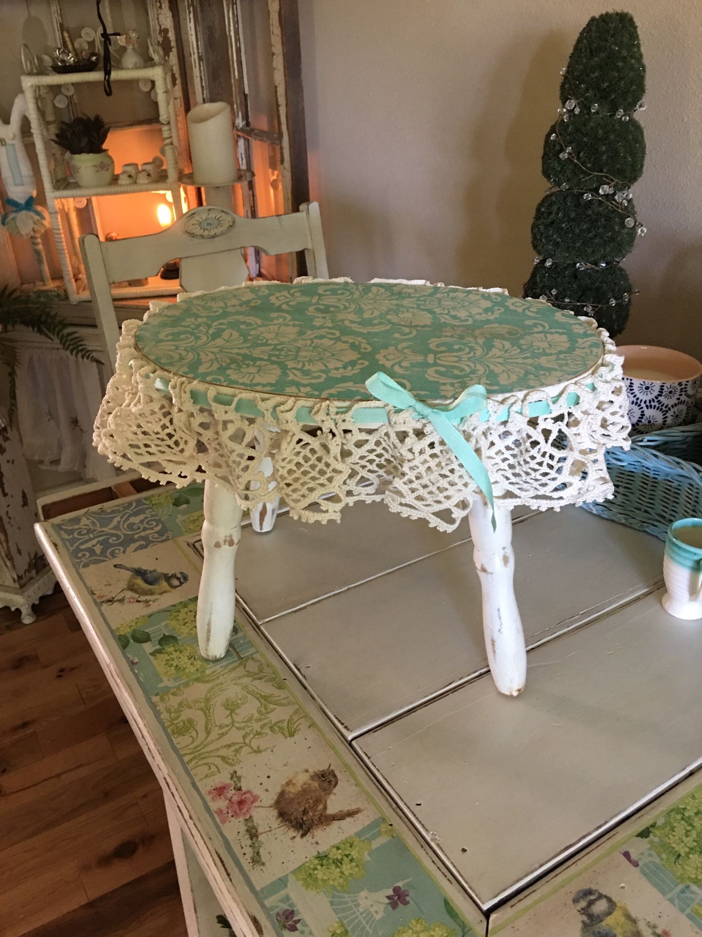 Small shabby chic stool