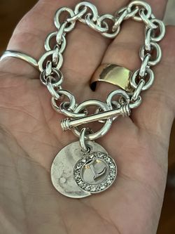 Elegant Lady’s Sterling Silver Inscription Bracelet 