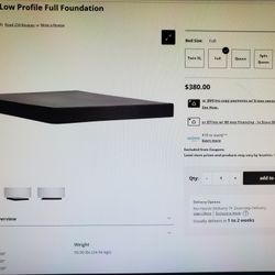 Tempur-Pedic Full Size 5" (same as double) Box Spring Flat (Foundation-Only)