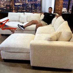 New! Super Comfy! Soft Touch Sofa Sectional !! Free XL ottoman !! 