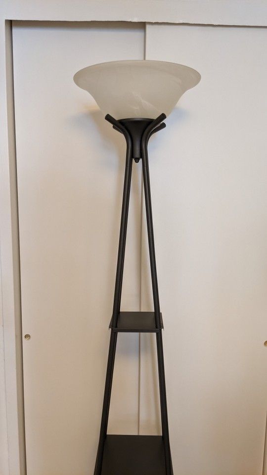 Mainstays Charcoal Metal Transitional Etagere Shelf Floor Lamp 69"H