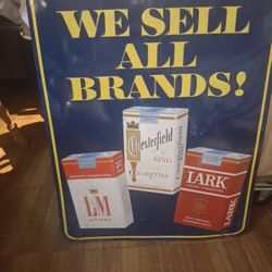 1950's Cigarette Sign. Metal And Enamel