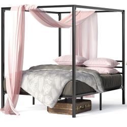 Black Queen size Canopy bed frame