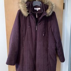 Women’s Coat Jacket - By Liz Claiborne size 1X - inside has double zipper for extra warmth